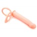 EH 2001-420 - Фаллоимитатор-насадка "Двойное проникновение" с подхватом мошонки, цвет телесный