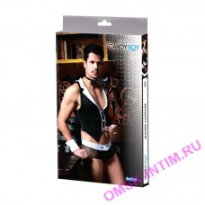 801012 - Костюм официанта Candy Boy Archer (майка, трусы, манжеты, галстук-бабочка) черно-белый, OS 
