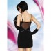 5591170917 - Платье с прозрачной вставкой сзади, черное - M/L