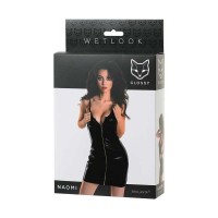955022-M - Платье Glossy Naomi из материала Wetlook, черное - M 