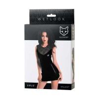 955023-M - Платье Glossy Lulu из материала Wetlook, черное - M 