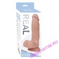 RS10027 - Реалистичный фаллоимитатор REAL с мошонкой на присоске, silicone, 17х4 см. 
