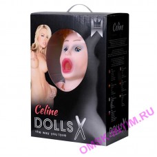 117025 - Кукла надувная celine с реалистичной головой, блондинка, с тремя отверстиями, toyfa dolls-x, кибер вставка вагина – анус 