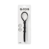 768020 - Лассо на пенис A-Toys by TOYFA Leatt с тремя бусинами, силикон, черный, 19,5 см 