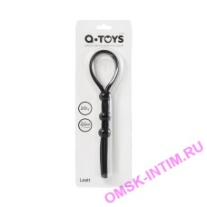 768020 - Лассо на пенис A-Toys by TOYFA Leatt с тремя бусинами, силикон, черный, 19,5 см 