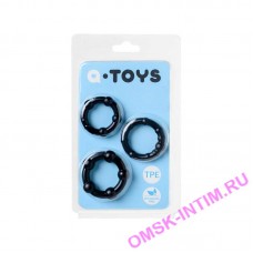 769004-5 - Набор колец TOYFA A-toys, TPE, Черные, 3,5/3/2 см