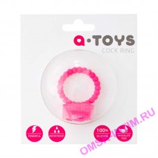 769005 - Виброкольцо силиконовое с клиторальным стимулятором A-toys розовое