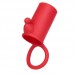 901321-9 - Насадка с кольцом на мошонку и клиторальным стимулятором, красная