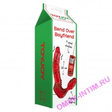 3006009696 - Безремневой страпон с вибрацией Bend Over Boyfriend Vibrating Red