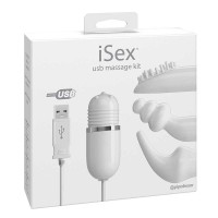 PD1059-19 - Вибратор с набором насадок iSex USB Massage Kit белый