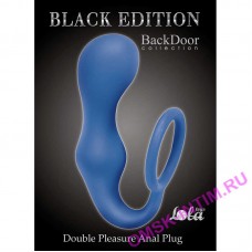 4217-03Lola - Эрекционное кольцо с анальной пробкой Double Pleasure Anal Plug Blue