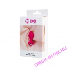 357023 - Анальная втулка ToDo by Toyfa Diamond Heart, силикон, розовая, 7 см, Ø 2 см