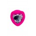 357027 - Анальная втулка ToDo by Toyfa Diamond Heart, водонепроницаемая, силикон, розовая, 9,5 см, 4 см 