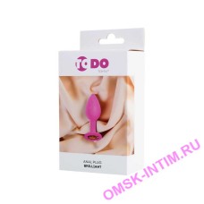 357035 - Анальная втулка ToDo by Toyfa Brilliant, водонепроницаемая, силикон, розовая, 8 см, Ø 3 см