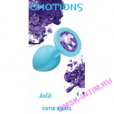 4011-05Lola - Анальная пробка Emotions Cutie Small, голубая с фиолетовым кристаллом