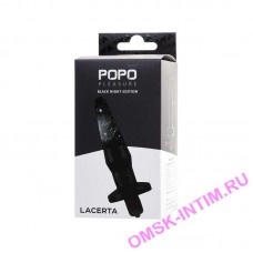 731416 - Анальная втулка TOYFA POPO Pleasure Lacerta с вибрацией, TPR, черная, 12,1 см 