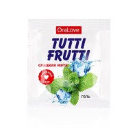 30012 - Съедобная гель-смазка TUTTI-FRUTTI для орального секса со вкусом сладкой мяты 4г по 
