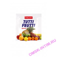 30006 - Съедобная гель-смазка TUTTI-FRUTTI для орального секса со вкусом экзотических фруктов ,4гр 