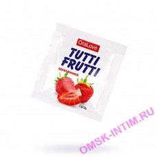 30008 - Съедобная гель-смазка TUTTI-FRUTTI для орального секса со вкусом земляники , 4гр