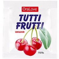 30009 - Съедобная гель-смазка TUTTI-FRUTTI для орального секса со вкусом вишни, 4 гр 
