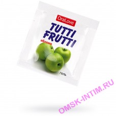 30010 - Съедобная гель-смазка TUTTI-FRUTTI для орального секса со вкусом яблока,4 гр